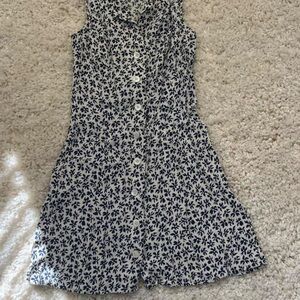 Reformation Navy and White Floral Mini Dress